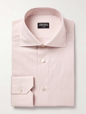 Рубашка Trofeo в клетку из хлопка и поплина , розовый ZEGNA