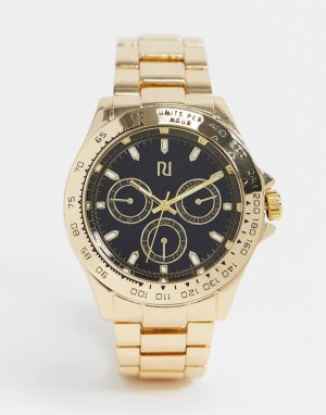 Золотистые мужские наручные часы с хронографом -Золотой River Island