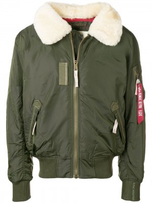 Shearling bomber jacket Alpha Industries. Цвет: зеленый