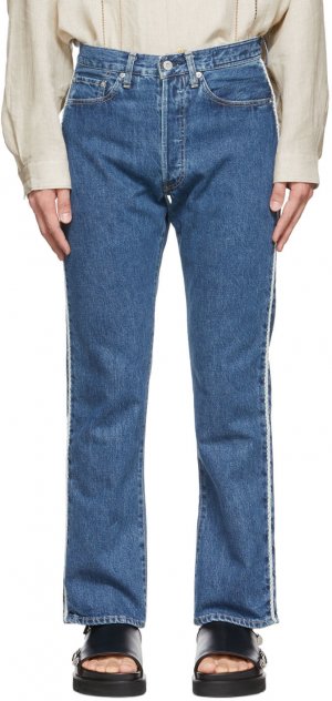 Синие джинсы с завязками сбоку Kuro