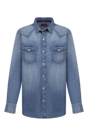 Джинсовая рубашка Ralph Lauren. Цвет: голубой