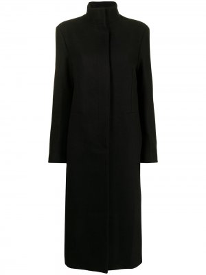 Шерстяное пальто с высоким воротником MM6 Maison Margiela. Цвет: черный