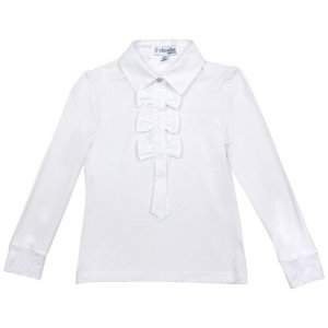 Блузка для девочки CK0151 цвет белый 7 лет Ciao Kids Collection. Цвет: белый