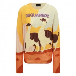 Шерстяной пуловер Dsquared2. Цвет: разноцветный