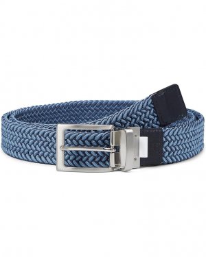 Ремень Reversible Woven Stretch Belt, цвет Navy/Blue Johnston & Murphy