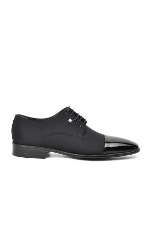 Сатиновые черные мужские классические туфли из натуральной кожи 2588 Fosco