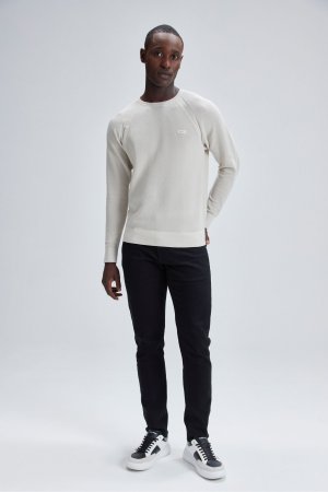 Кремовый свитер из пике , бежевый Calvin Klein