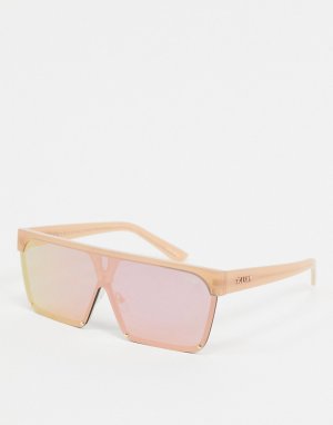 Персиковые солнцезащитные очки в квадратной оправе Quay-Розовый Quay Australia