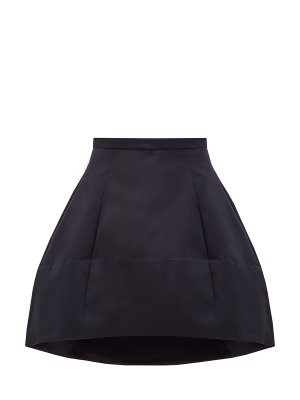 Асимметричная юбка-мини из плотного кади ROCHAS. Цвет: черный