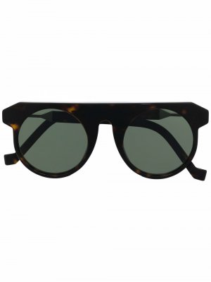 Солнцезащитные очки в круглой оправе VAVA Eyewear. Цвет: коричневый