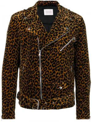 Байкерская куртка с леопардовым принтом Route Des Garden. Цвет: коричневый