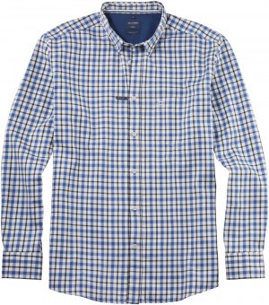 Рубашка на пуговицах стандартного кроя, синий/темно-синий/белый OLYMP