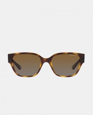 Темно-коричневые женские солнцезащитные очки прямоугольной формы с поляризационными линзами, коричневый Vogue