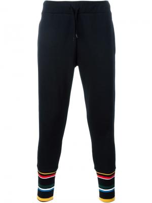 Спортивные брюки с контрастными полосками Ejxiii. Цвет: чёрный