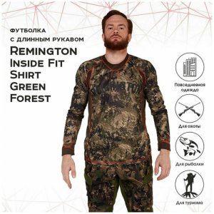 Футболка Inside Fit Shirt Green Forest р. L RM1320-997 Remington. Цвет: зеленый