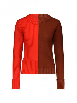 Пуловер в стиле пэчворк , коричневый Marina Moscone