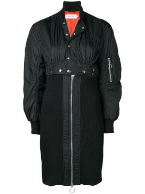 Однобортное пальто на молнии Marques'almeida. Цвет: черный