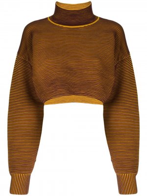 Укороченный свитер в рубчик Nagnata. Цвет: красный