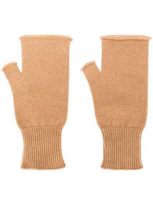 Перчатки-митенки Maison Margiela. Цвет: коричневый