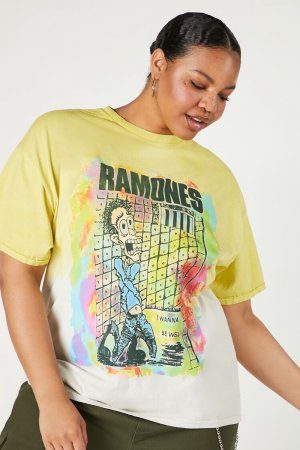 Футболка Ramones с графическим рисунком большого размера , белый Forever 21