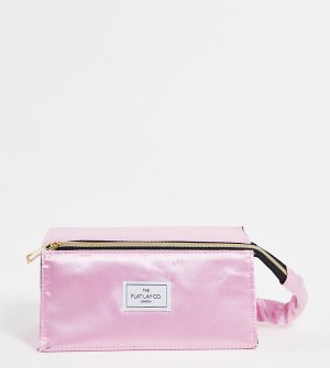 Эксклюзивная розовая косметичка из атласа в форме коробки Flat Lay Co Х ASOS-Бесцветный Company