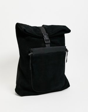 Кожаный рюкзак-тоут с подворачиваемым верхом -Черный Urbancode