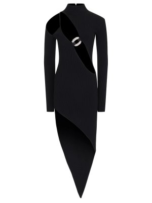 Платье из вискозы DAVID KOMA. Цвет: черный