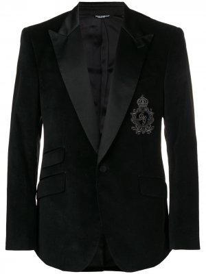 Блейзер с нашивкой-логотипом Dolce & Gabbana. Цвет: черный