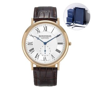 Kairos Классические коричневые кожаные часы с маленькой секундной стрелкой RWTLCM7A2400RGSI0 + подарочный пакет Romanson