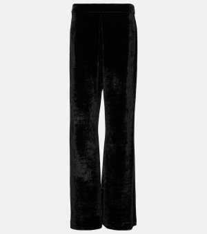 Широкие бархатные брюки с высокой посадкой , черный Jil Sander