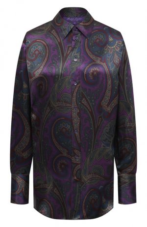 Шелковая блузка Ralph Lauren. Цвет: разноцветный