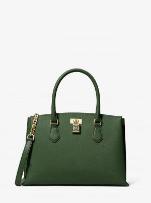 Рубиновая сумка-портфель из сафьяновой кожи среднего размера , зеленый Michael Kors