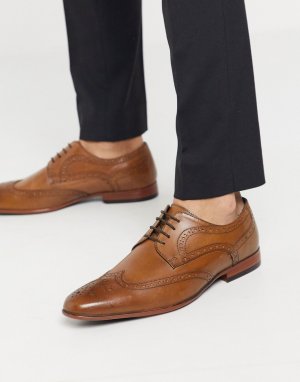 Светло-коричневые кожаные броги -Коричневый Burton Menswear