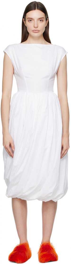 Белое платье-миди с воздушным шаром Marni