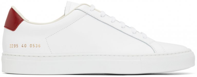 White Retro Low Sneakers Common Projects. Цвет: 0536 whtred
