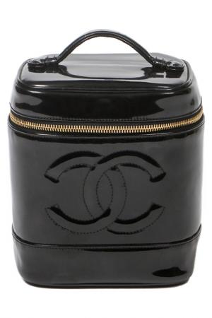 Cosmetic case front CHANEL VINTAGE. Цвет: black