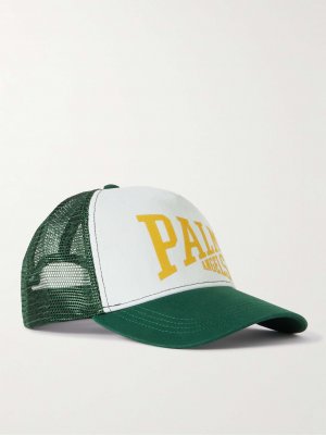 Кепка дальнобойщика из смесового хлопка и сетки с принтом логотипа PA League PALM ANGELS, зеленый Angels