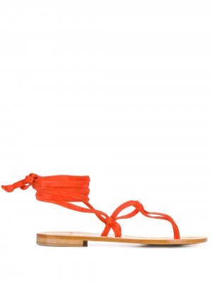Сандалии со шнуровкой P.A.R.O.S.H.. Цвет: orange