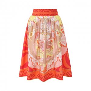 Хлопковая юбка Emilio Pucci. Цвет: разноцветный