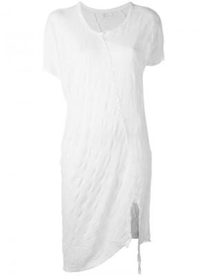 Платье-футболка с шлицей сбоку Lost & Found Ria Dunn. Цвет: белый