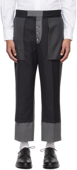 Серые брюки в стиле деконструированный Thom Browne