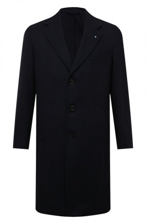 Пальто из шерсти и кашемира Giampaolo. Цвет: синий