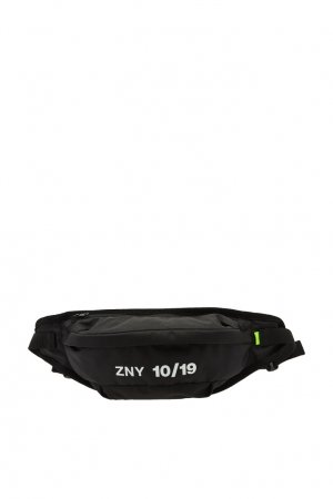 Черная сумка на пояс ZIQ & YONI. Цвет: черный