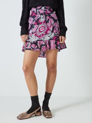 Мини-юбка Lulu с оборками и цветочным принтом, антрацит/розовый жевательная резинка Fabienne Chapot
