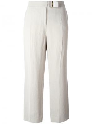 Укороченные брюки Salvatore Ferragamo. Цвет: серый
