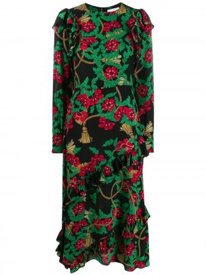 Платье миди с цветочным принтом Hayley Menzies. Цвет: черный