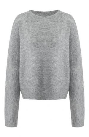 Вязаный пуловер со спущенным рукавом RTA. Цвет: серый