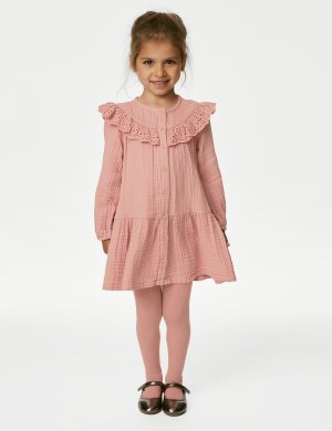 Комплект вышивки из 2 предметов хлопка (2–8 лет) , розовый Marks & Spencer