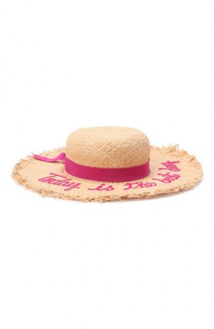 Соломенная шляпа Il Trenino. Цвет: розовый