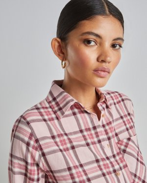 Клетчатая рубашка с подходящей резинкой для волос женщин , мультиколор Easy Wear